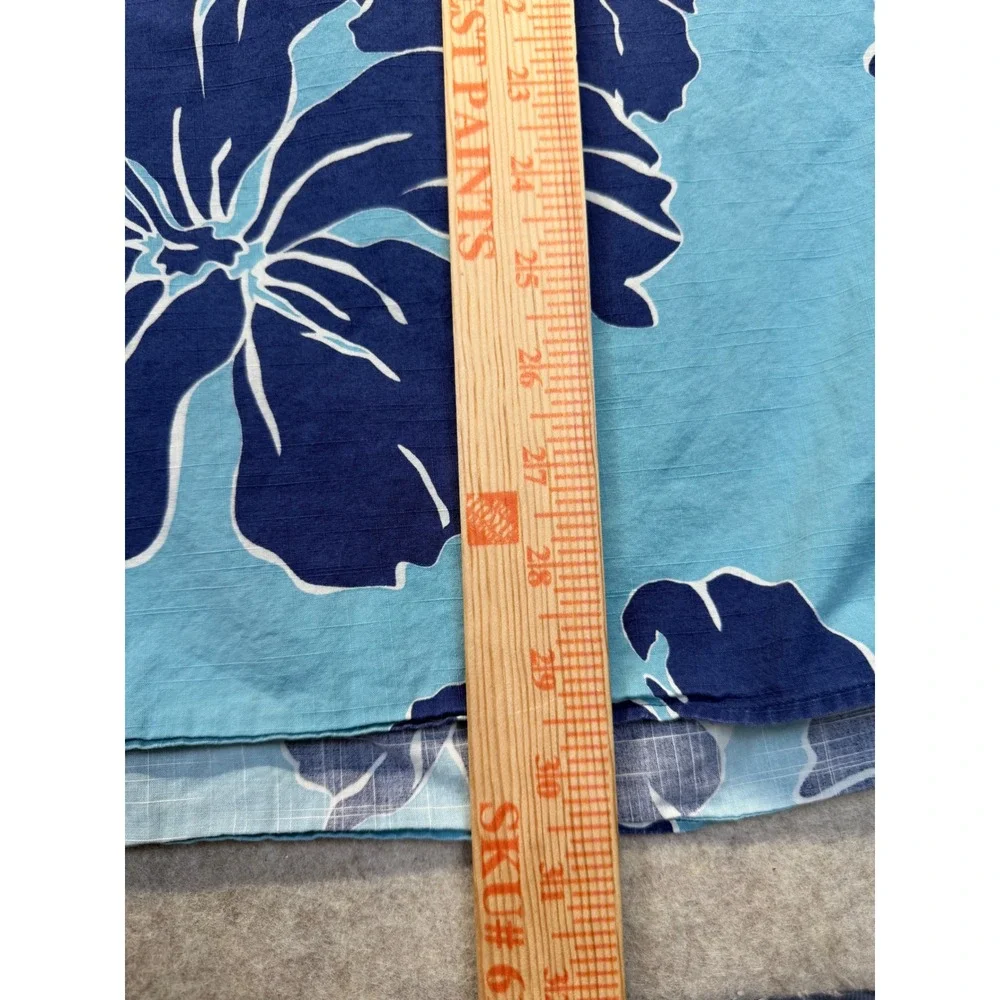 Polo Ralph Lauren Shirt Mens XXL Blue Hibiscus Floral Short Sleeve Popover‎